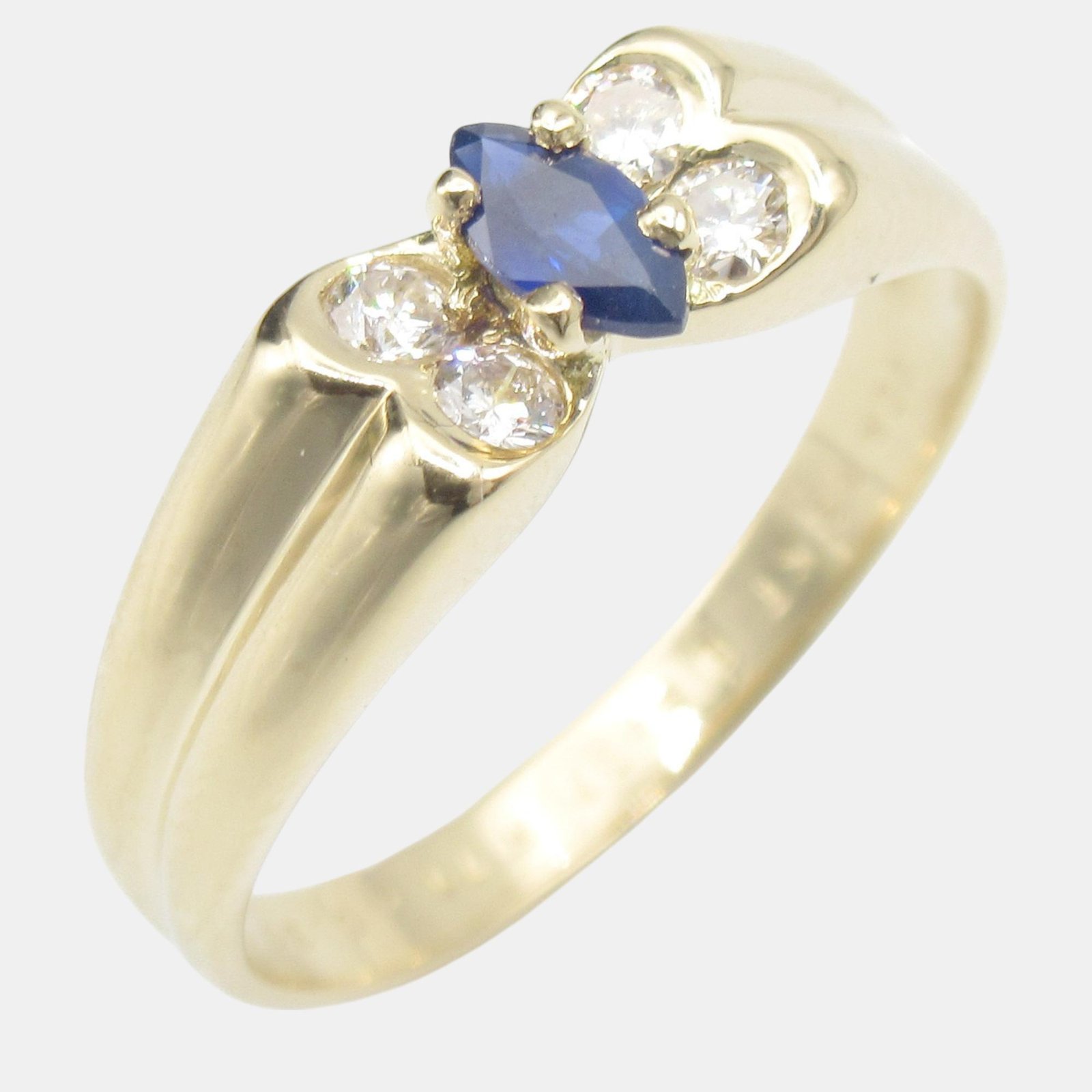 Van Cleef & Arpels 18k  Gold Diamond Ring Blue Metal EU 50.5