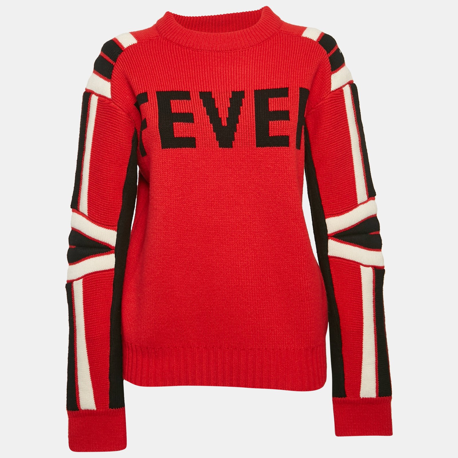 Zadig & Voltaire Red Fever Intarsia Rib Knit Amber Bis Sweater S