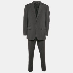 Balmain Black Rayon Blend Tailored Suits XXXL