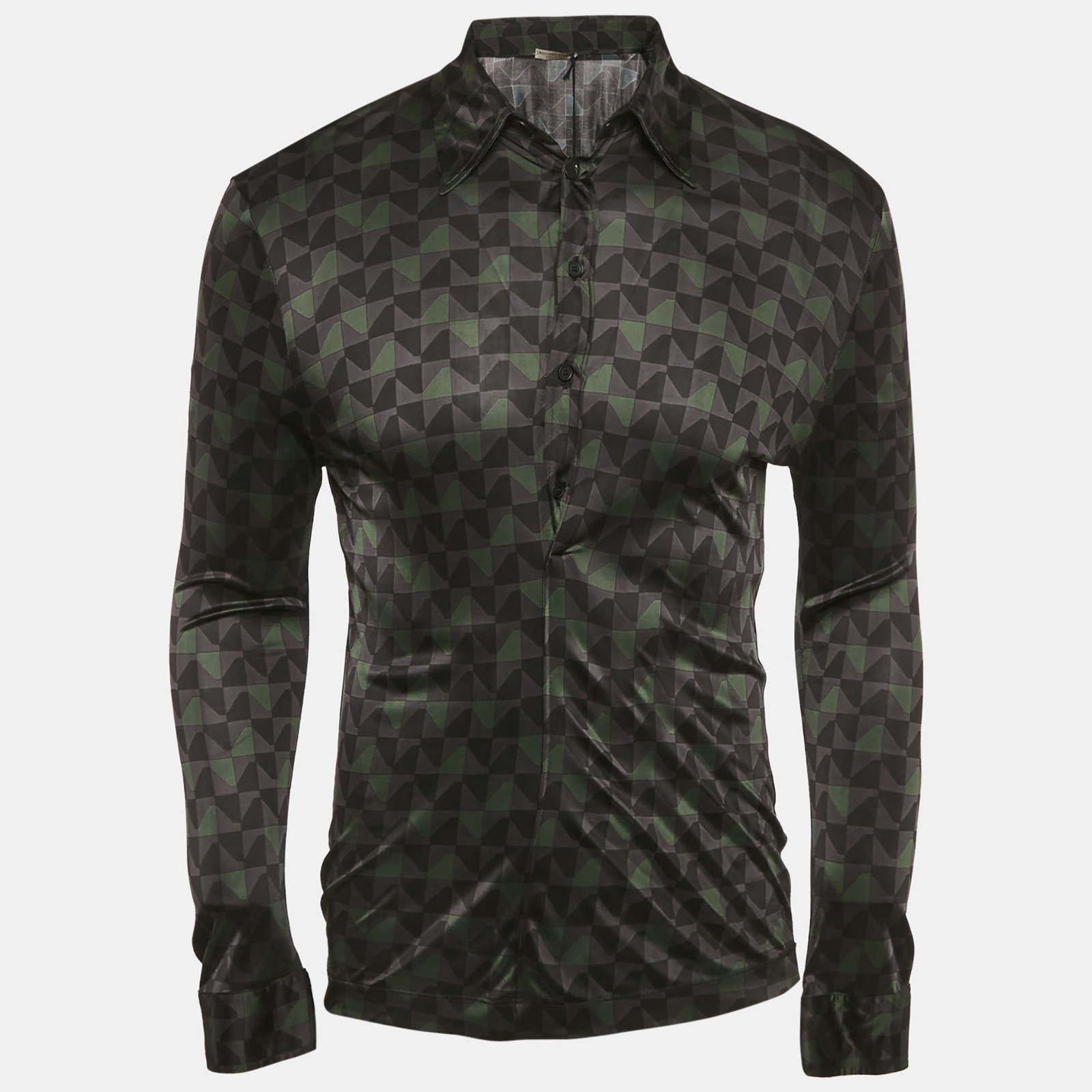 Bottega Veneta Black/Green Graphic Print Jersey T-Shirt M