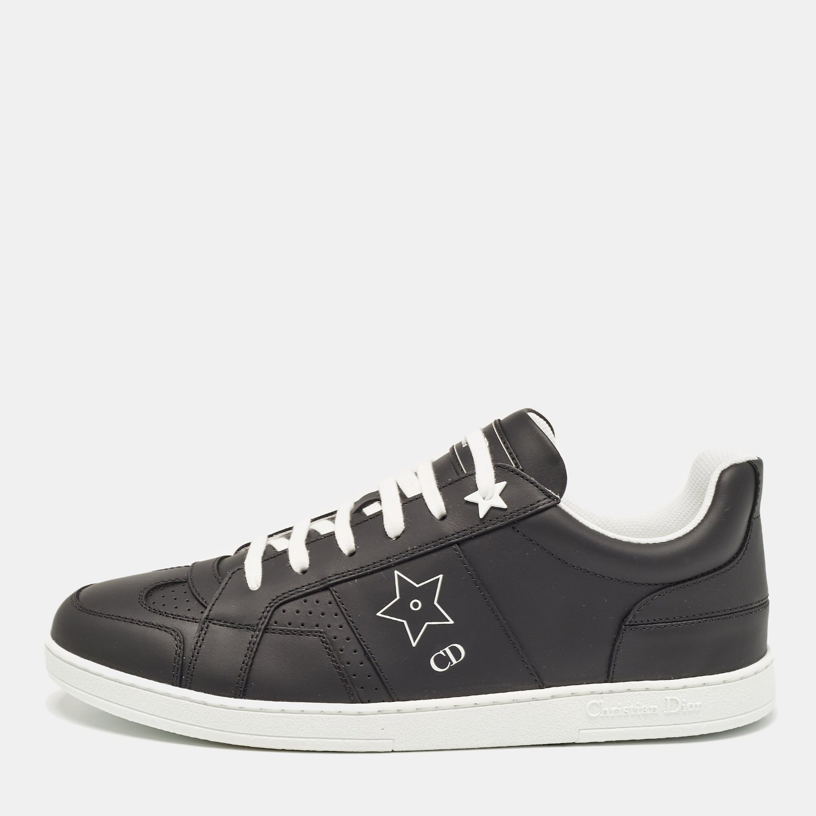 Dior Black/White Leather Ors Low Top Sneakers Size 40