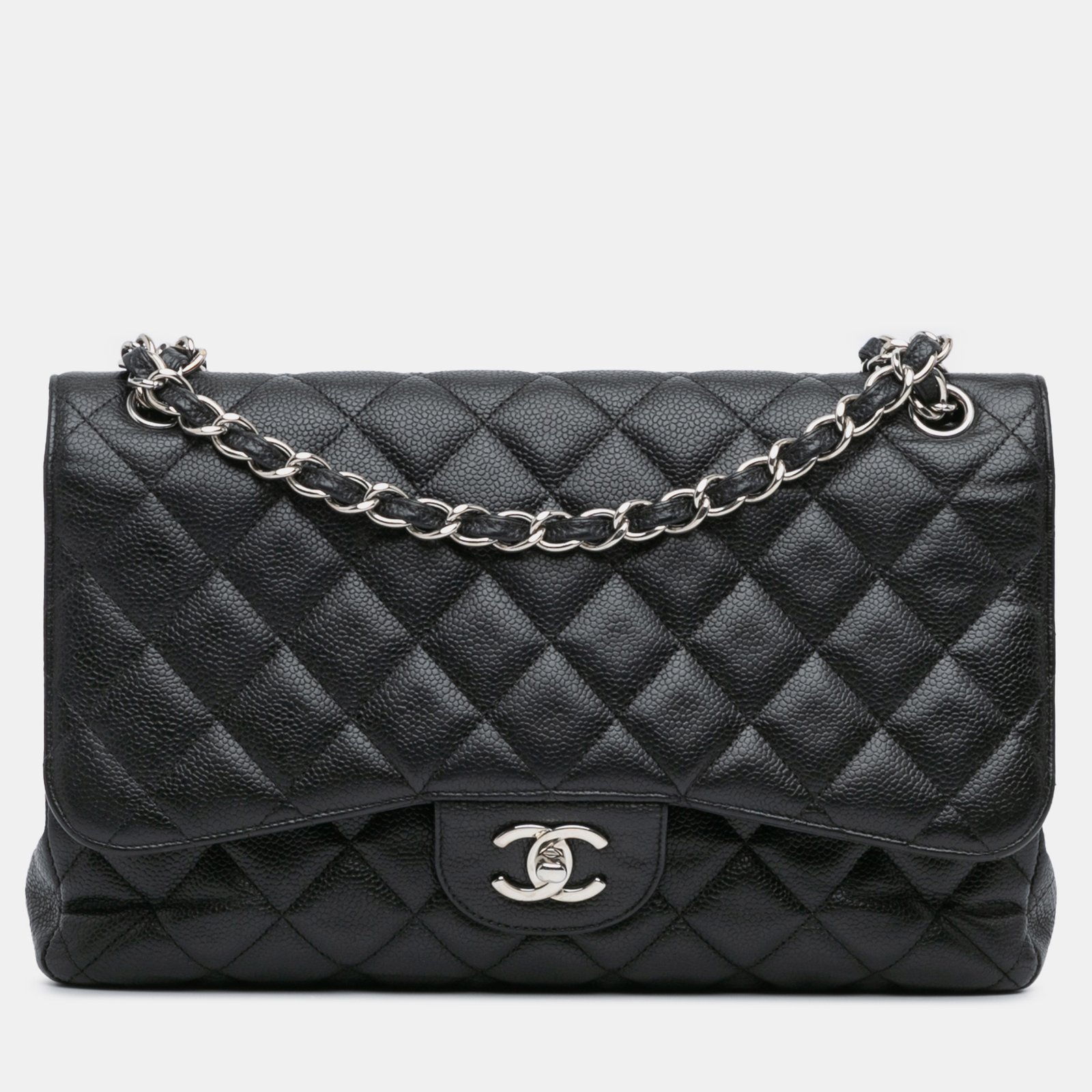 Chanel Black Caviar Jumbo Classic Double Flap Bag
