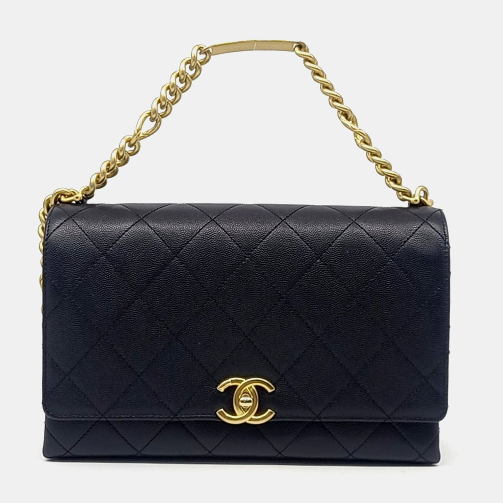 Chanel Black Leather Chain Shoulder Bag