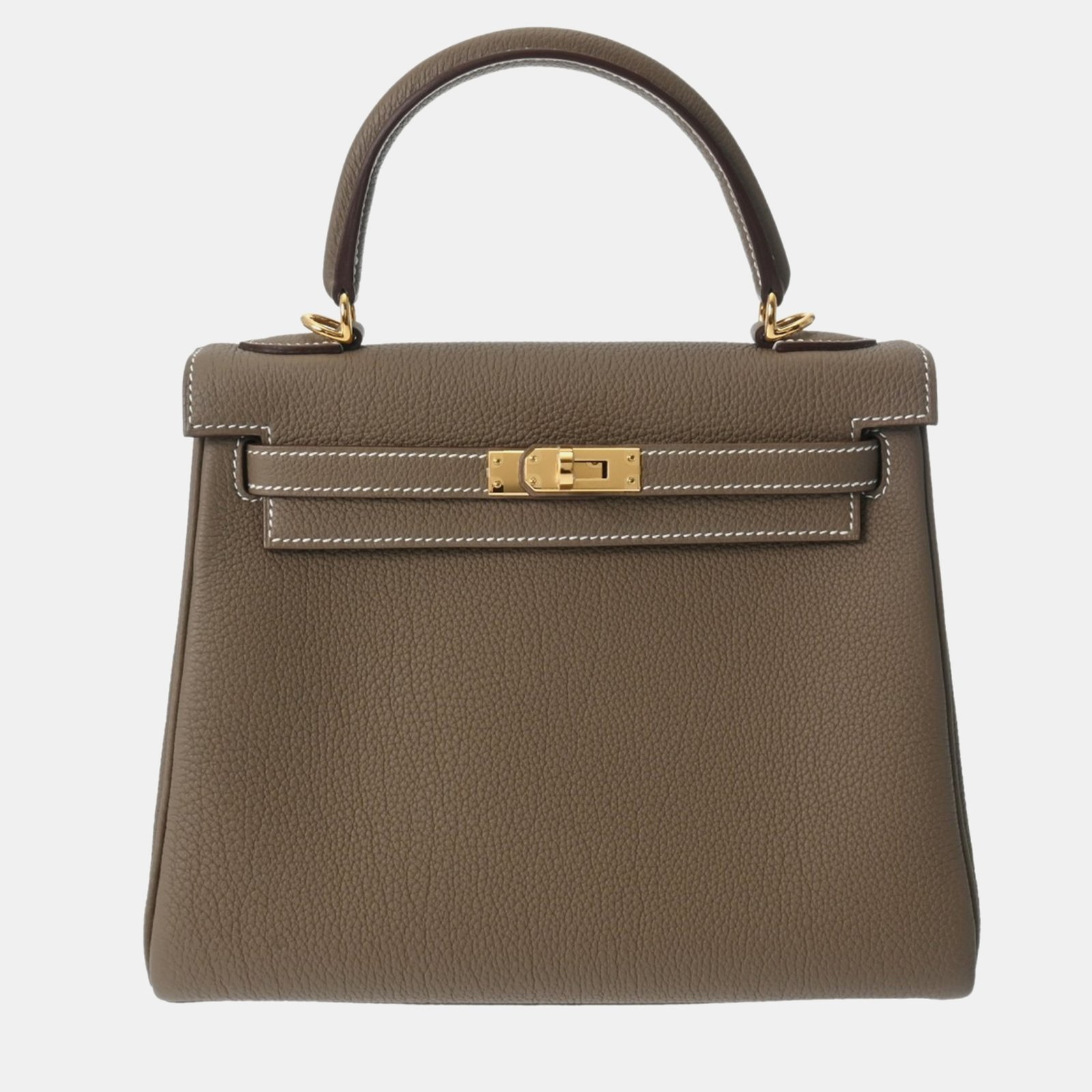 Hermes Etoupe Togo Leather Kelly 25 Bag