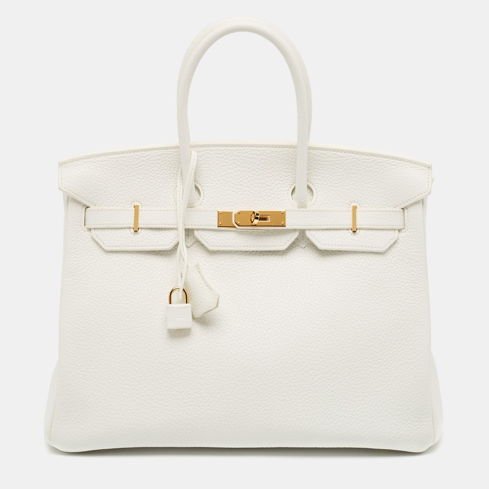 Hermès Blanc Togo Leather Gold Finish Birkin 35 Bag