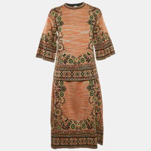 M Missoni Multicolor Wool Blend Patterned Knit Top and Midi Skirt Set M/S