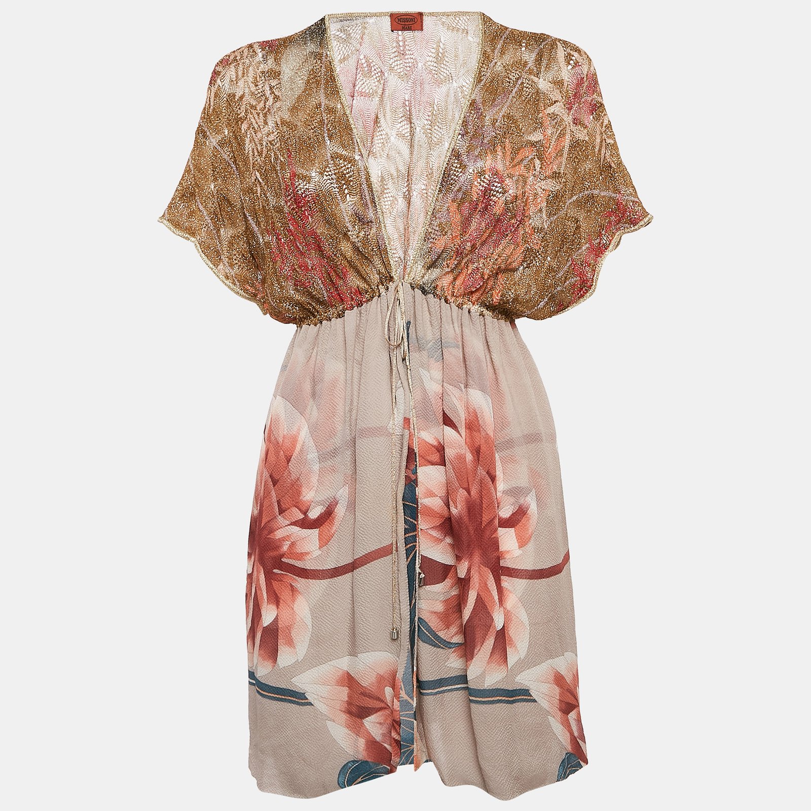 Missoni Mare Lurex Knit and Crepe Cover-Up Mini Dress M