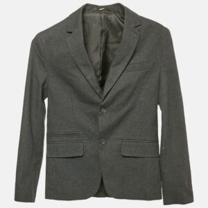 Boss By Hugo Boss Grey Striped Cotton Blend Blazer S/12 Yrs