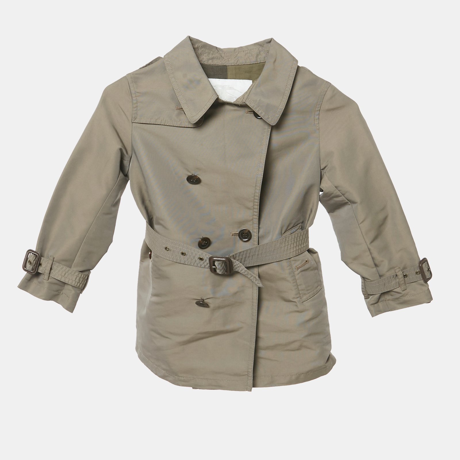 Burberry Khaki Gabardine Double Breasted Jacket 5Yrs