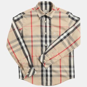 Burberry Beige Check Cotton Button Front Shirt Shirt 10Y