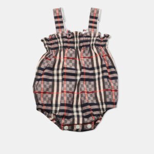 Burberry Kids Vintage Check Pattern Cotton Romper 3M