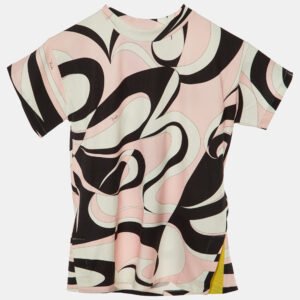 Emilio Pucci Kids Pink Iride Print Jersey Tunic Dress Size 6 Yrs