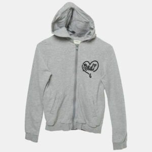 Fendi Kids Grey Sequins Detail Hooded Zip Front Jacket 10 Yrs