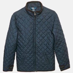 Polo Ralph Lauren Navy Blue Quilted Zip Front Jacket L /16-18 Yrs
