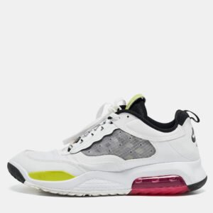 Air Jordans White Leather Jordan Air Max 200 Vibrant Sneakers Size 46