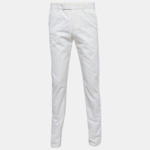 Alexander McQueen White Cotton Regular Fit Trousers M