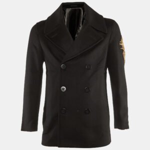 Alexander McQueen Black Wool Embellished Detil Double Breasted Blazer M
