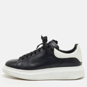 Alexander McQueen Black/White Leather Oversized Low Top Sneakers Size 43