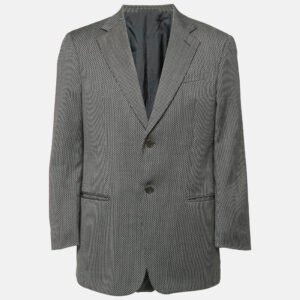 Armani Collezioni Patterned Wool Regular Fit Blazer L