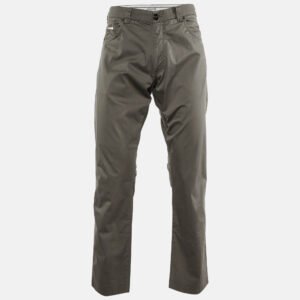 Armani Collezioni Grey Cotton Regular Fit Pants L/Waist 34"