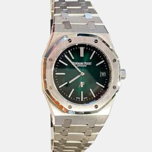 Audemars Piguet Green Platinum Royal Oak 15202PT Automatic Men's Wristwatch 39 mm