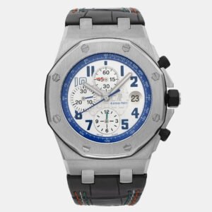 Audemars Piguet White Stainless Steel Royal Oak Offshore Chronograph Sachin Tendulkar 26182ST.OO.D01 Automatic Men's Wristwatch 44mm