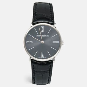 luxury-men-audemars-piguet-used-watches-p1142050-001 Audemars Piguet Grey Platinum Alligator Leather Jules Audemars 14667PT.OO.A001CR.01 Men's Wristwatch 32 mm