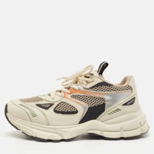 Axel Arigato White/Black Leather and Mesh Marathon Runner Sneakers Size 38