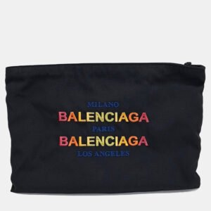 Balenciaga Black Fabric clutch