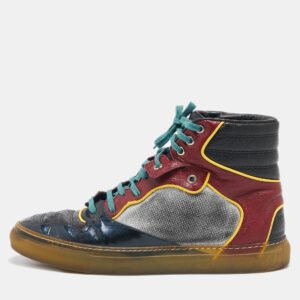 Balenciaga Multicolor Patent and Leather High Top Sneakers Size 41
