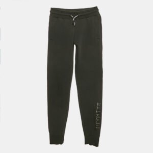 Balmain Black Logo Embroidered Cotton Knit Track Pants XS