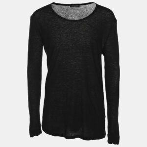 Balmain Black Cotton Knit Sweater M