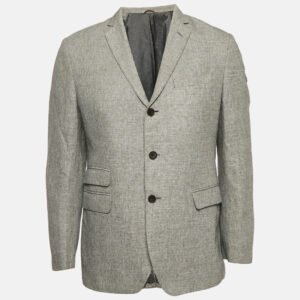 Banana Republic Heritage Grey Button Front Slim Fit Blazer L