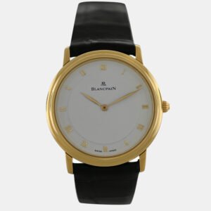 luxury-men-blancpain-used-watches-p1159467-006 Blancpain White 18k Yellow Gold Villeret 0071-1418 Automatic Men's Wristwatch 33 mm