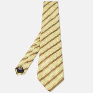Boss by Hugo Boss Yellow Striped Jacquard Traditional Tie