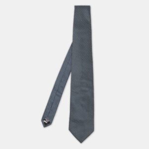 Boss By Hugo Boss Blue Patterned Jacquard Silk Tie