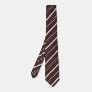 Boss By Hugo Boss Multicolor Diagonal Stripe Print Silk Tie