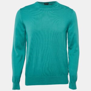 Boss By Hugo Boss Blue Cotton Knit Crew Neck Sweater M