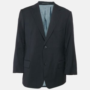 Boss By Hugo Boss Navy Blue Virgin Wool Single Breasted Blazer XXXL