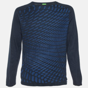 Boss by Hugo Boss Midnight Blue Cotton Ramo Crew Neck Jumper L
