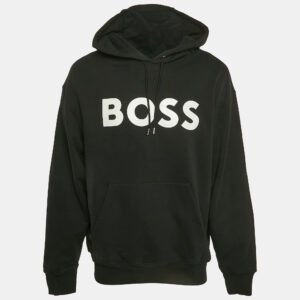 Boss By Hugo Boss Back Logo Print Cotton Knit Hoodie M