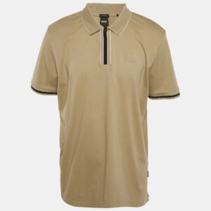 Boss By Hugo Boss Brown Logo Print Cotton Parley Polo T-Shirt XXL