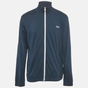 Boss By Hugo Boss Navy Blue Cotton Zip Front Track Jacket XL