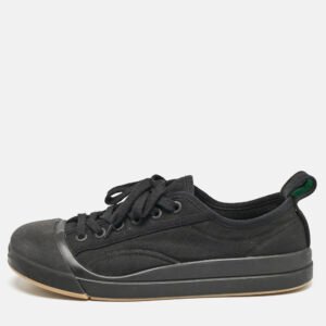 Bottega Veneta Black Canvas Vulcanized Sneakers Size 41