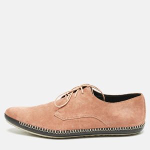 bottega veneta beige suede dhalia pointed toe lace up derby shoes size 42