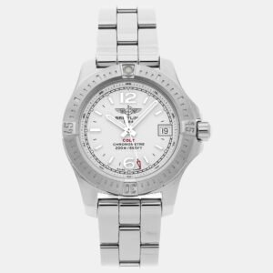 Breitling Silver Stainless Steel Colt A77388112G1A1 Quartz Men's Wristwatch 33 mm