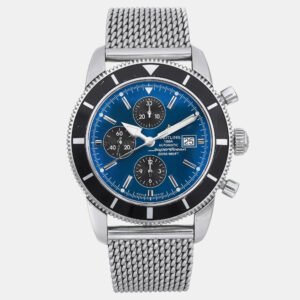 luxury-men-breitling-used-watches-p1099182-002 Breitling Blue Stainless Steel Superocean Heritage Chronograph A13320 Automatic Men's Wristwatch 46mm