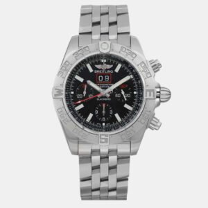Breitling Black Stainless Steel Chronomat Blackbird A4436010/BB71SS Automatic Men's Wristwatch 44 mm