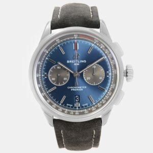 Breitling Blue Stainless Steel Premier B01 AB0118A61C1X4 Automatic Men's Wristwatch 42 mm