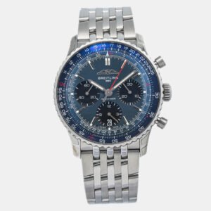 Breitling Blue Stainless Steel Navitimer AB0139  Automatic Men's Wristwatch 41mm